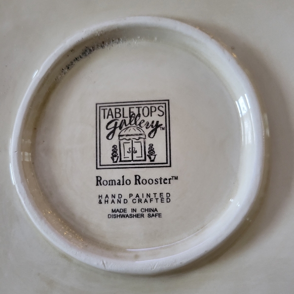 Tabletops Gallery “Rooster” Square Dinner Plate 11” Hand Painted - Picture 2 of 6